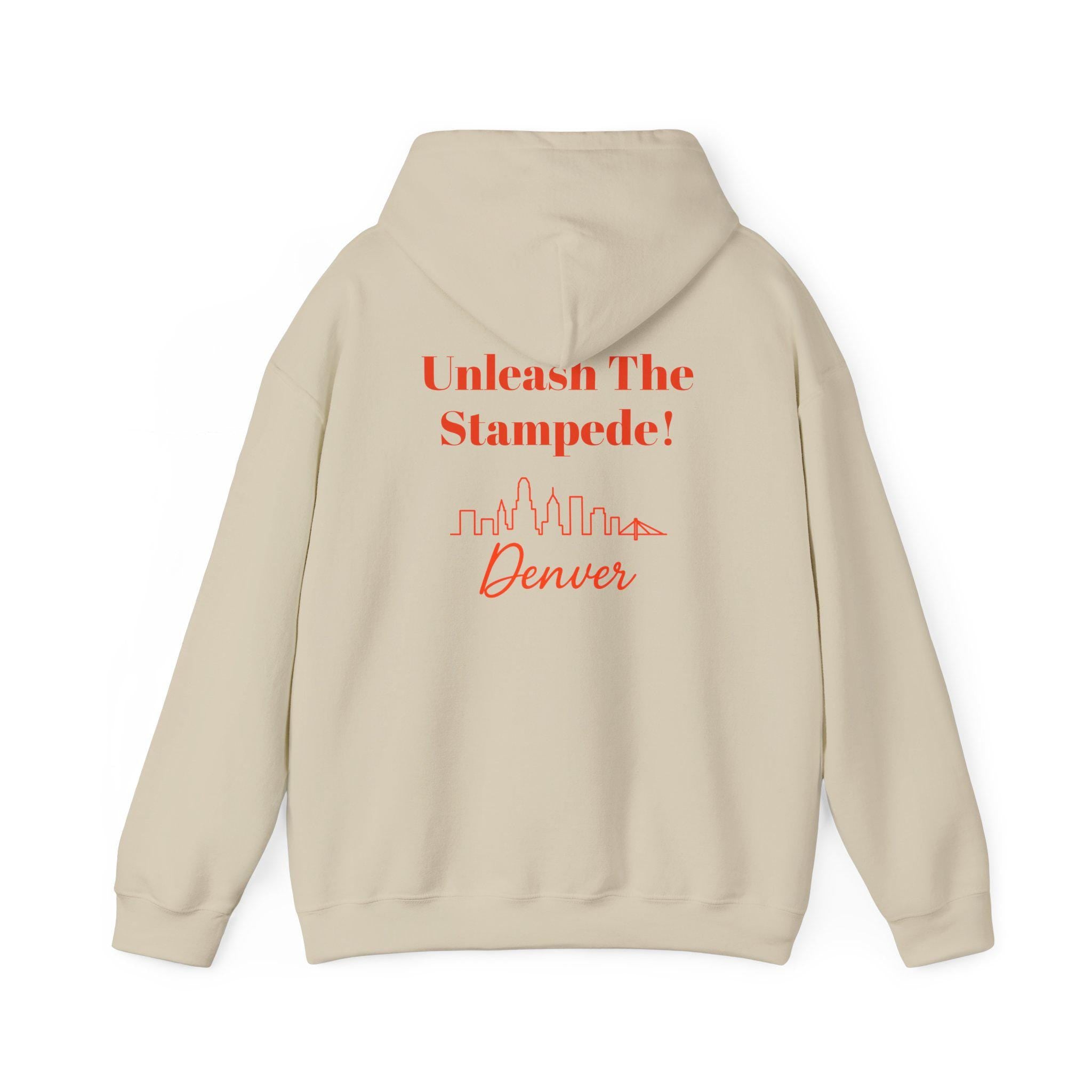 Denver "Unleash The Stampede!" Hoodie - Bronco Mascot - Denver Football