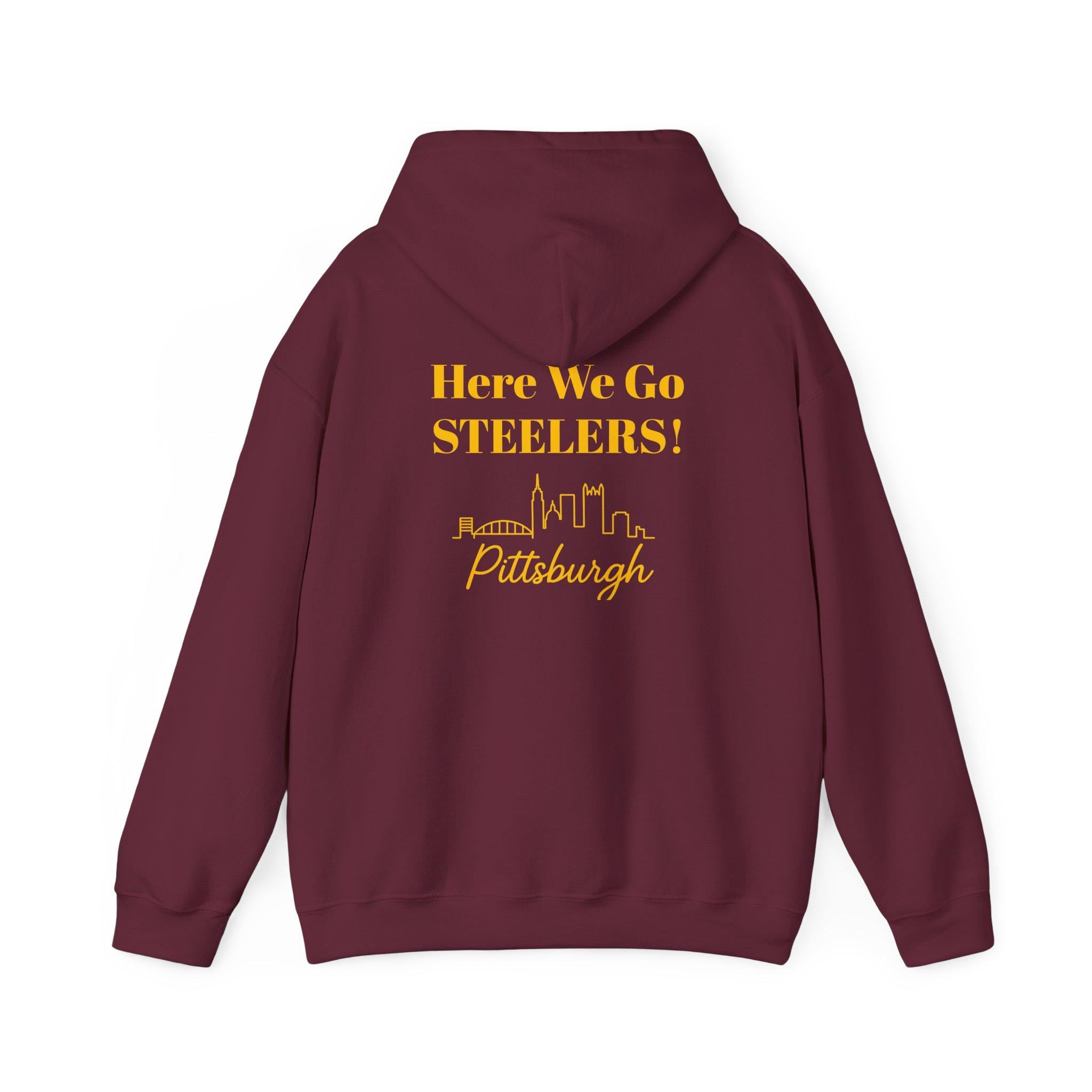 Pittsburgh "Here We Go Steelers" Hoodie - Bear Mascot - Pittsburgh Football