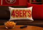 49ers Throw Pillow - Red & Gold Football Fan Cushion, Game Day Home Décor, Sports Gift