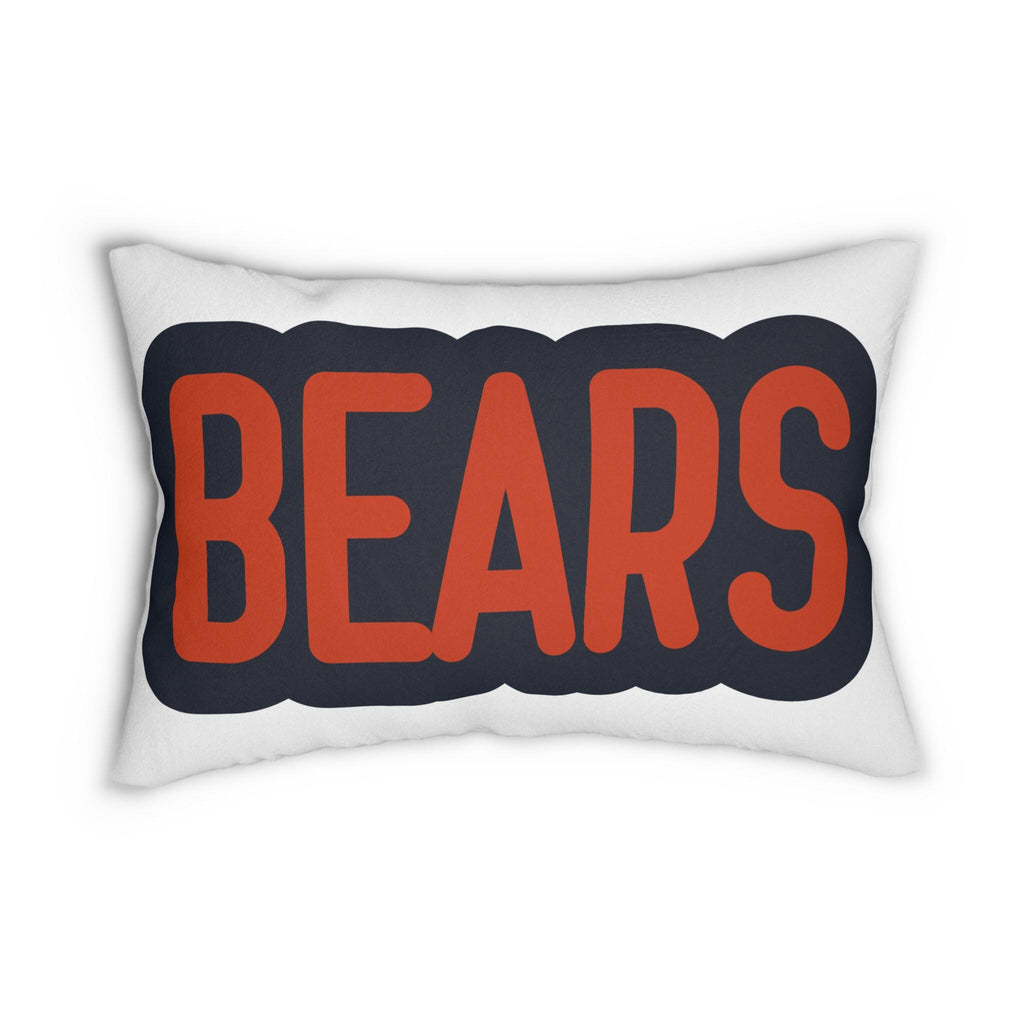 Bears Throw Pillow - Orange & Navy Football Fan Decor, Game Day Cushion, Sports Team Gift