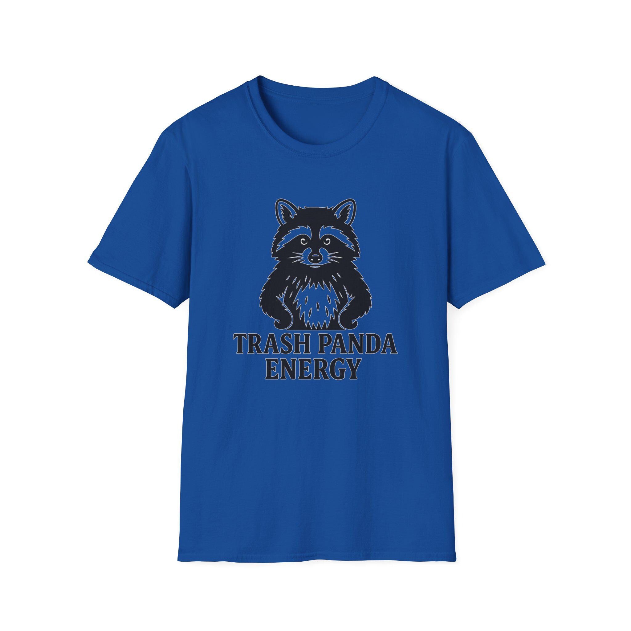 Trash Panda Energy Unisex Softstyle T-Shirt, Cute Animal Tee, Fun Graphic Top, Perfect Gift for Nature Lovers, Ideal for Casual Wear