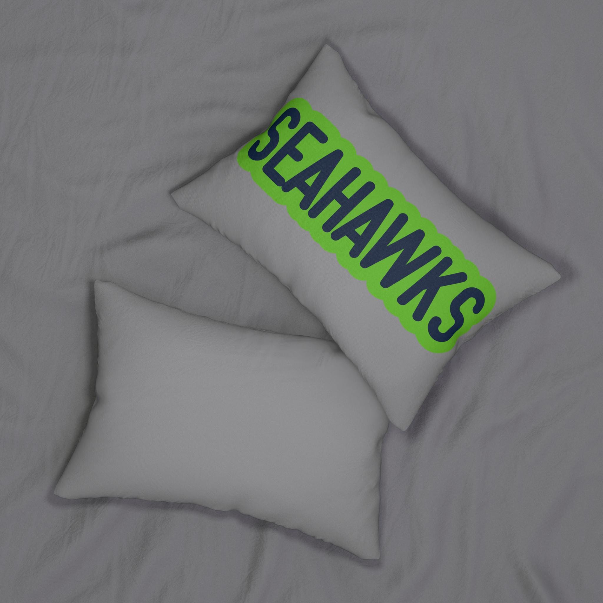 Seahawks Throw Pillow - Navy & Green Football Fan Cushion, Game Day Home Décor, Sports Gift