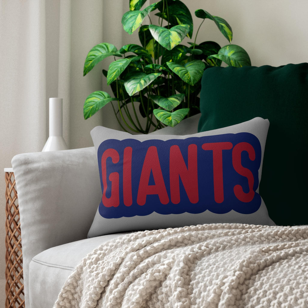 Giants Throw Pillow - Blue & Red Football Fan Cushion, Game Day Home Décor, Sports Gift