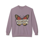 Anti-Social Butterfly Crewneck Sweatshirt | Funny Gift, Casual Wear, Graphic Sweatshirt, Cozy Loungewear, Unique Design
