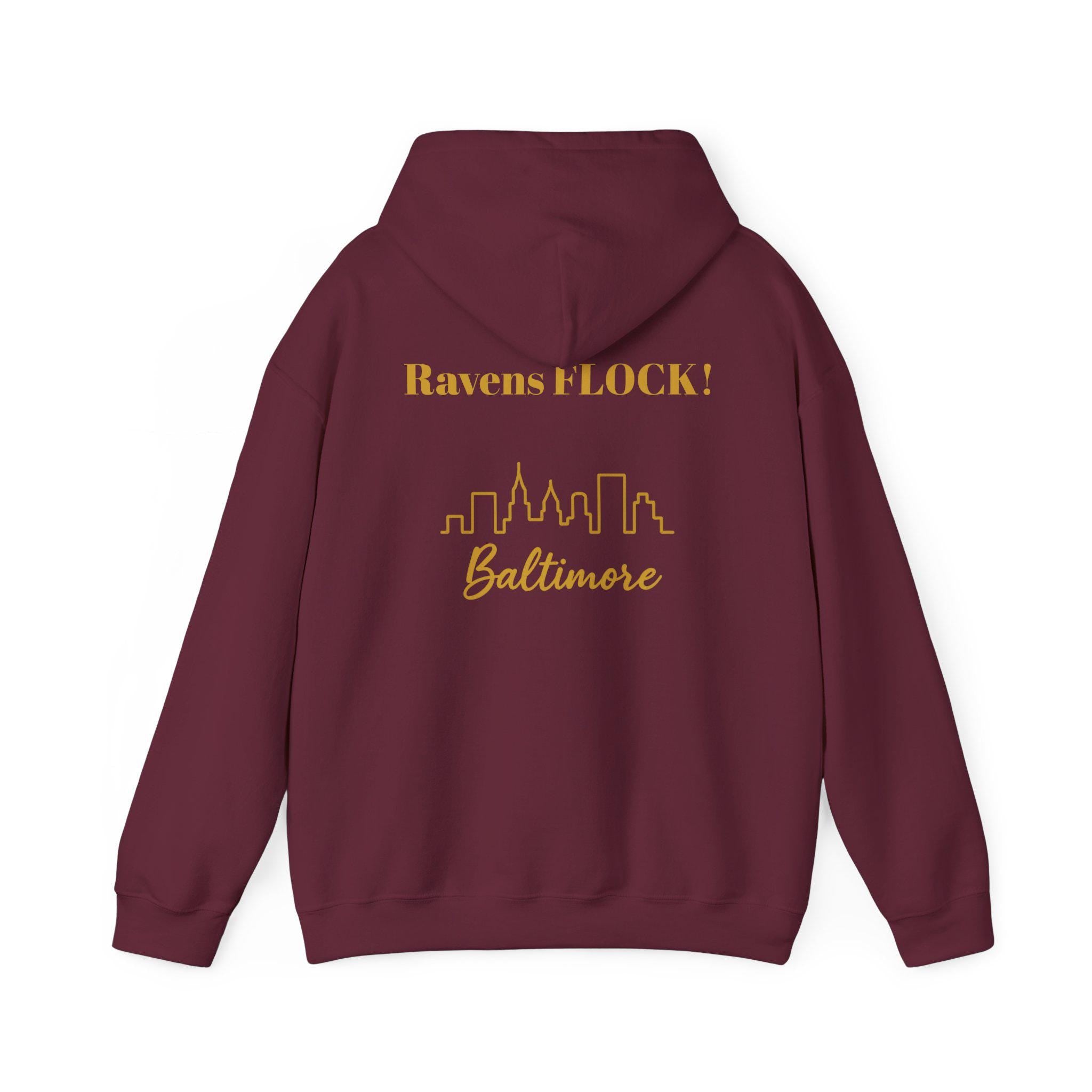 Baltimore Ravens FLOCK Hoodie, Raven Mascot, Baltimore Football