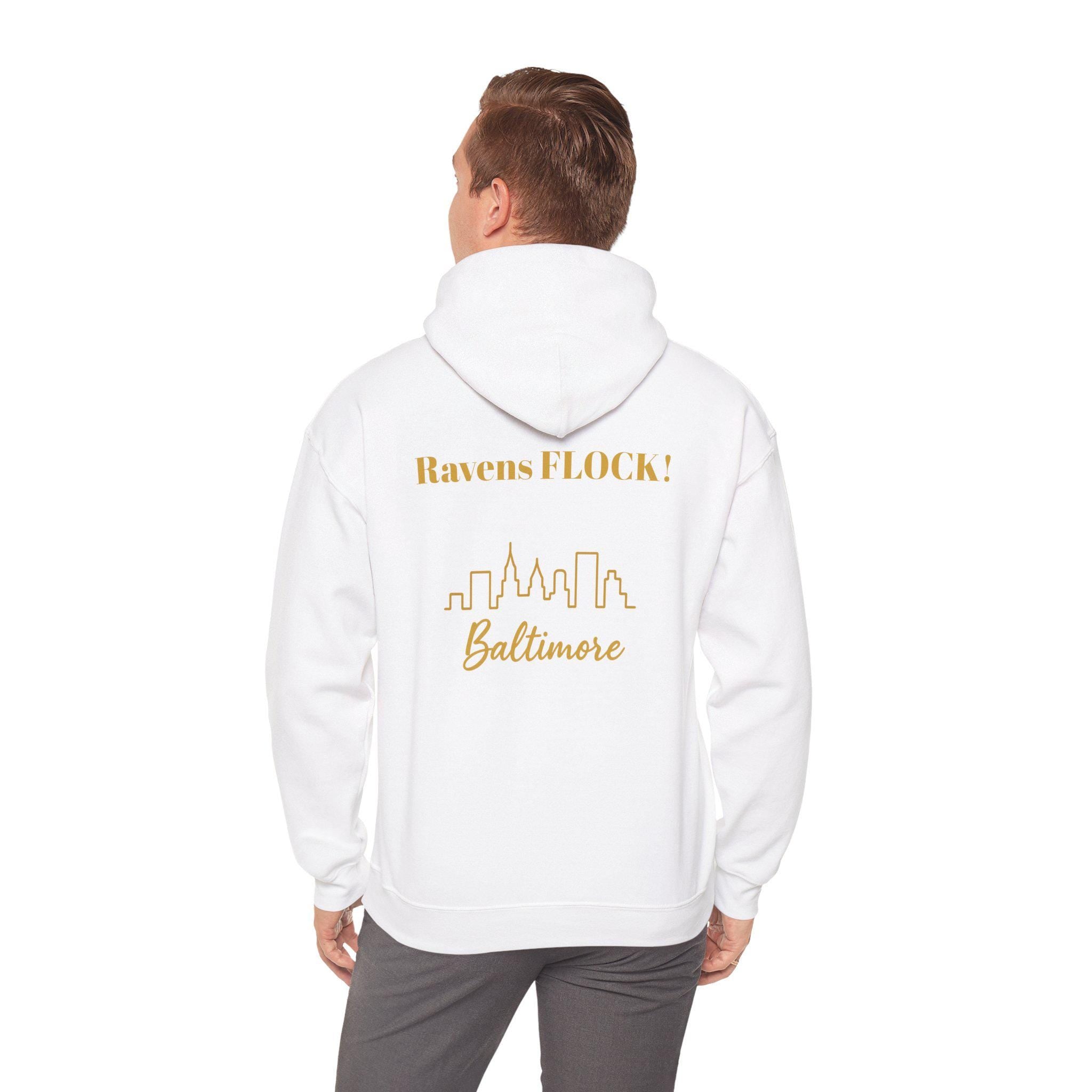 Baltimore Ravens FLOCK Hoodie, Raven Mascot, Baltimore Football