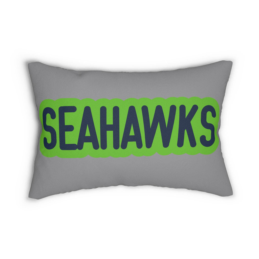 Seahawks Throw Pillow - Navy & Green Football Fan Cushion, Game Day Home Décor, Sports Gift